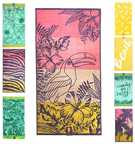 jilda-tex Strandtuch 90x180 cm Badetuch Strandlaken Handtuch 100% Baumwolle Velours Frottier Pflegeleicht (Tropicana)