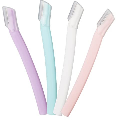 Augenbrauenrasierer, 4 Stück, kleiner Augenbrauenrasierer, Mehrzweck-Peeling-Werkzeug, Trimmen und Rasieren, Pflege, Augenbrauen, Gesichtsrasierer und Augenbrauen für Damen und Herren, mit