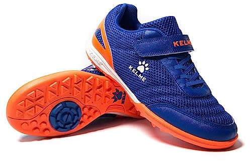 Kelme Fußballschuhe Jungen/Kinder Kunstrasen Trainingsschuhe Mädchen Sneaker Sportschuhe Indoor Outdoor Turf Football Schuhe Unisex Blau EU 31