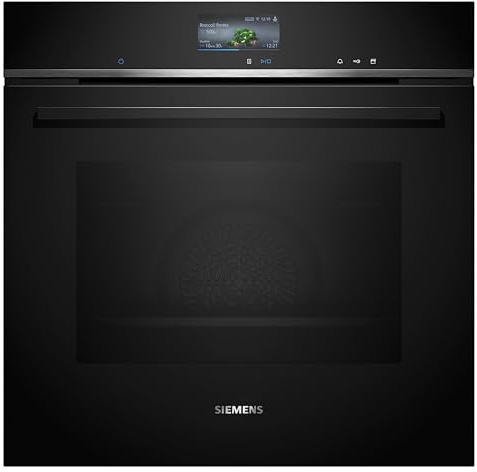 Siemens HS736G3B1 iQ700 - Forno a vapore intelligente da incasso, larghezza 59,4 cm, assistente al forno con controllo vocale, TFT-Full Touch Display Plus, cookControl Pro - Piatti ideali, cottura a
