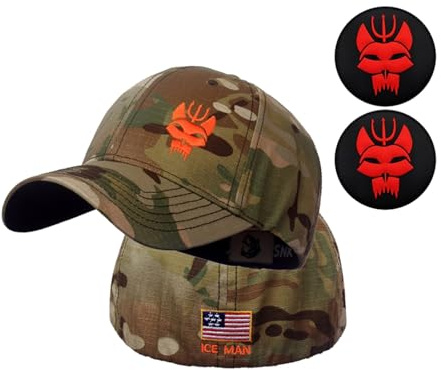 Gorra de béisbol táctica Seal Team para hombre y mujer, gorra elástica para correr o pescar, camuflaje, espalda completa + 2 parches, 2, L