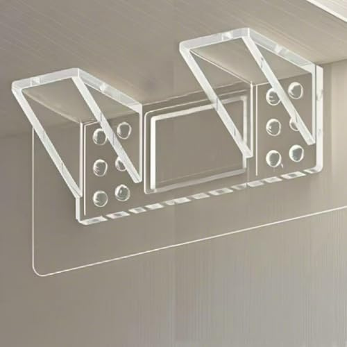 Staffa di Scaffale Autoadesiva 12 PCS Supporti Autoadesivi per Scaffali 7x15cm Staffe per Mensole Autoadesive Reggimensola Adesivo Trasparente Robusto e Forte Adatto per Armadi e Librerie