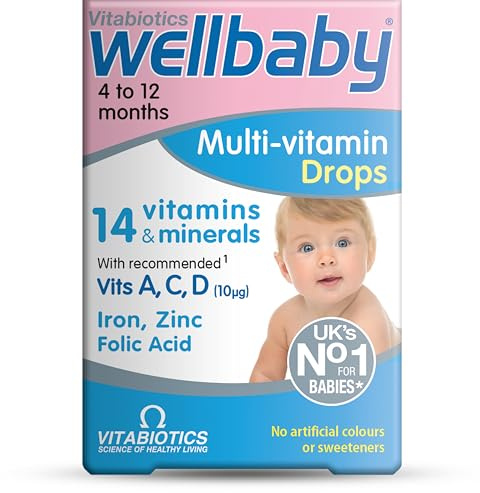 Wellbaby Multivitamin Drops by Vitabiotics - Comprehensive Multivitamin for Babies 4-24 Months - from The UK’s No.1 Baby Supplement Brand