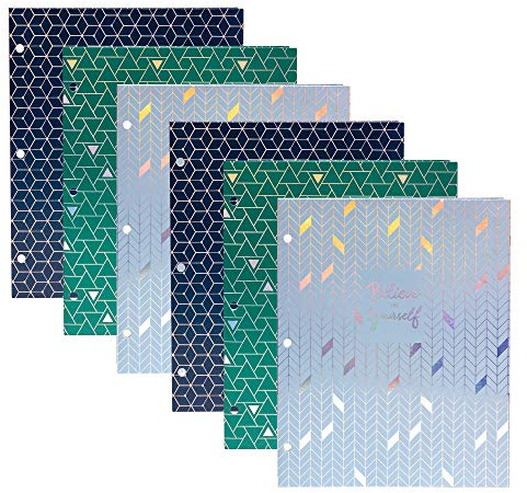 Pukka Pad, Glee Folders – 6 Pack of Pocket Portfolios with 3 Hole-Punches for Standard Ring Biners – Measures 11.75 x 9.5inches – Compatible with A4 and Letter Sized Paper Documents