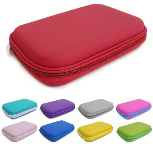 Fashion Stationery Pencil Cases for Boys Girls Kids Teenagers Large Hard Pencil Case Hardtop Hard Shell Case Travel Box Kids Girls Boys Gaming Device Storage Case (Red)