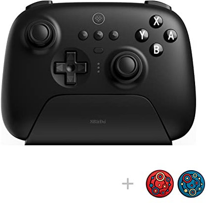 8Bitdo Ultimate Bluetooth Controller with Charging Dock, 2.4g Wireless Pro Gamepad for Switch, Steam Deck and PC Windows (Black)