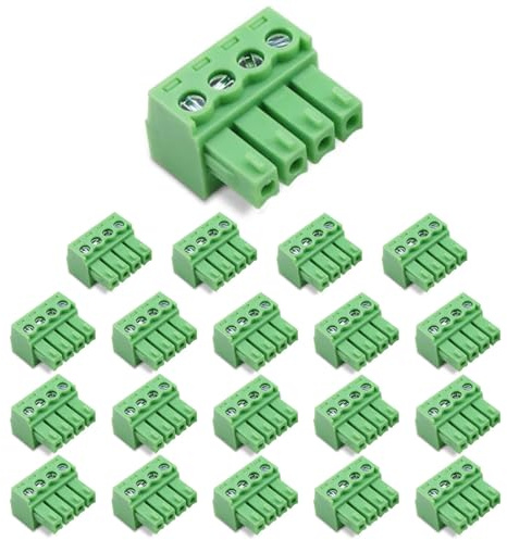 Cermant 20pcs 4Pin KF2EDG 3.81mm Right Angle Pluggable Screw Terminal Block
