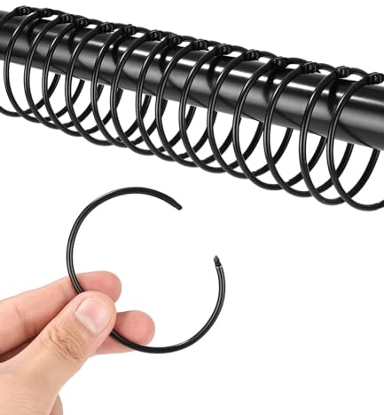 42 Stück Gardinenringe Vorhangringe,Duschvorhanghaken Schwarz Duschvorhangringe Rostfrei,58mm Rundringe Vorhang Clips Duschvorhang Metallklammern,Vorhänge und Gardinenstangen mit Schnappverschluss