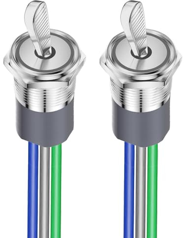 Gebildet 2ST 1NO 1NC 12-24V/15A 220V/10A Vippströmbrytare Vattentät marin Vippströmbrytare 16MM Vippströmbrytare i tung Metall belyst för Bilbåt och Husutrustning