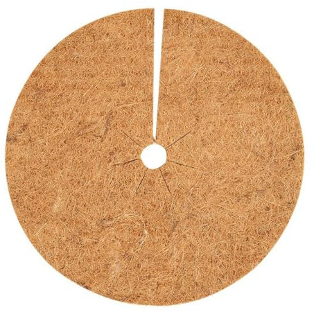 Blausky 2 stycken kokosmattor, rund kokosmatta 100 % ekologisk, kokosmuggskiva kokosskiva ogrässkyddsmatta kokosfibermatta, vinterskydd och köldskydd för växter, 60 cm tjocklek ca 0,6–0,8 cm),brun B