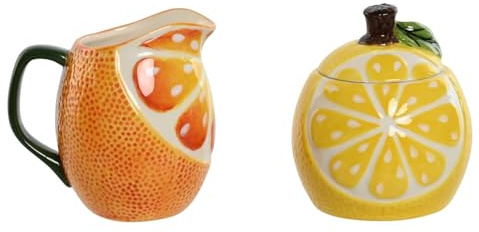 AZUCARERO SET 2 GRES 12X8,4X11 LIMON AMARILLO