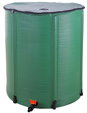 LEADZM Récupérateur d'eau de Pluie Pliable - Réservoir d'eau Écologique avec Filtre Inoxydable pour Jardin, Potager et Arrosage - Facile à Installer et à Ranger (190Litres)