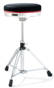 Dixon PSN-903 Schlagzeughocker rund – Mesh-Sitz mit Memory Foam, höhenverstellbar 45–63 cm, doppelstrebige Beine, Rally Red – Drum Throne für Drummer & Percussion