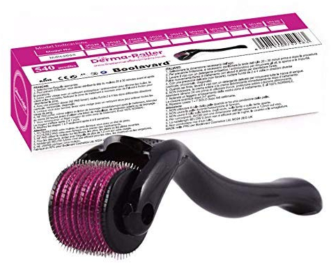 Boolavard Derma Roller Mikronadelroller für Gesicht, Roller für Bart, Mikronadelroller | Für Frauen und Männer | Mikronadelroller für Gesicht und Kopfhaut Derma Stamp (3.0 mm)