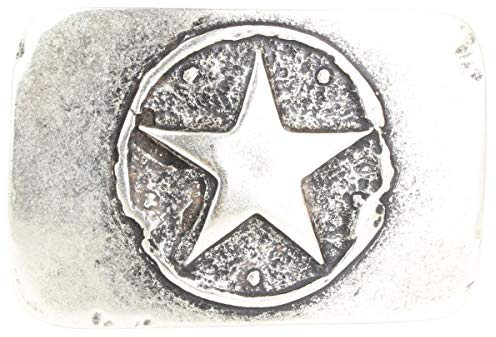 Brazil Lederwaren Gürtelschnalle One Star 4,0 cm | Buckle Wechselschließe Gürtelschließe 40mm Massiv | Wechselgürtel bis 4cm | Altsilber