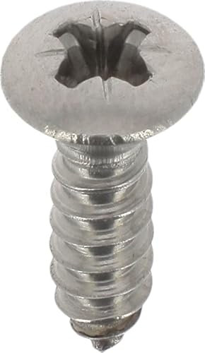 Tornillo de chapa de acero inoxidable A4 avellanado Pozidrive, 4,2 mm x 16 mm, DIN 7983, lote de 20