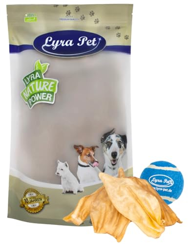 Lyra Pet® 100 Rinderohren ca. 2 kg Hundefutter Leckerli wie Pansen + Tennis Ball