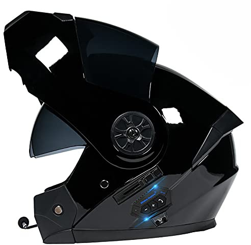 Byroads Motorcycle Flip Up Helmet with Double HD Visor Motorbike Helmet Bluetooth with Detachable Lining Modular Motorcycle Helmet Street Bike Helmets for Adult Men Women 55~62cm
