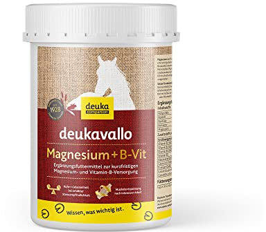 Deukavallo Magnesium + Vitamin B für Pferde | hochdosiert | unterstützt Stressanfälligkeit + Nervensystem | stärkt Immunsystem | Zusatzfutter Pferd getreidefrei | Ergänzungsfuttermittel 750 g Dose…