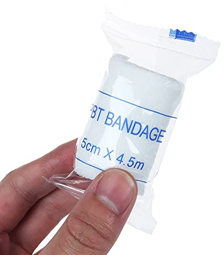 2 rotoli di garza per fasciatura, 4,5 m, fasciatura conforme, fasciature, fasciature e medicazioni, nastro medico di garza sterile, garza di pronto soccorso, striscia di medicazione (10 cm)
