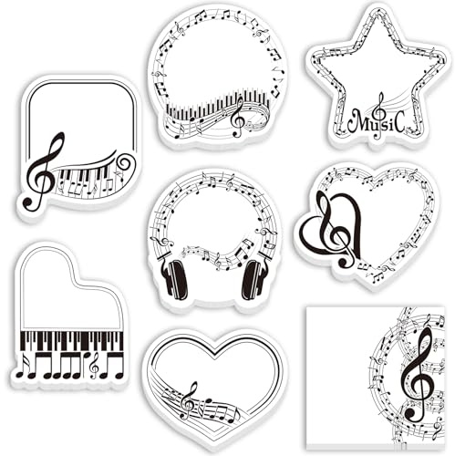 MWOOT 8 Pieces Music Themed Sticky Notes, Self-Adhesive Writing Notepads with Musical Notes Design, Memopads Essentials for Student, Teacher, to-do List, Reminder, Choir Gift, Appreciation Gifts