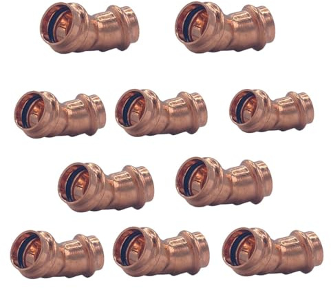 Amazinnov -Rame a crimpare Raccordo tubo in rame, connettore idraulico (ØFF16, Gomito-45°, 10, Riscaldamento)