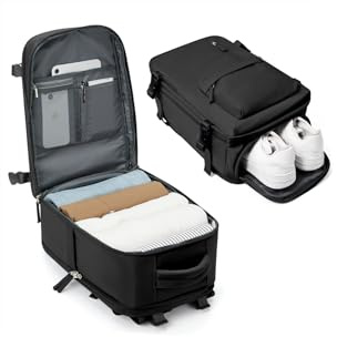 BJLFS Borse da Cabina per Ryanair 40×30×20 Bagaglio a Mano Easyjet Borsa Zaino da Viaggio, Zaino da trekking,Zaino Casual per laptop,Nero
