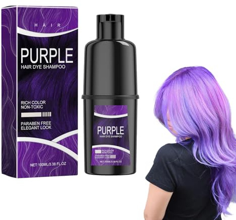 Champú natural para cabello gris 3 en 1 – Tinte instantáneo para hombres y mujeres (morado)