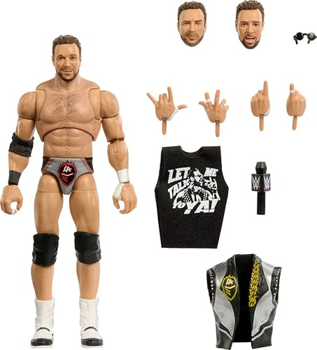 Mattel WWE - Figura de acción y Accesorios de edición definitiva, Juego Coleccionable de Caballero de Los Ángeles, Cabezas y Manos Intercambiables, 30 Puntos de articulación