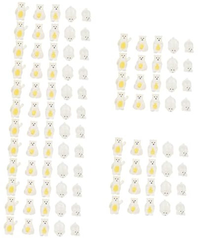 Mipcase 5 Ensembles Dessin Animé Ours Ornements Animaux Compact Ours Statue Adorable Figure Cour Figure Jardin Statue Adorable Mignon Ornement 20 pièces * 5