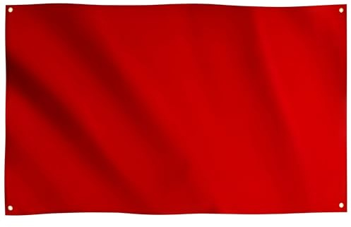 Bandiera rossa Runesol, 91x152 cm, 3 piedi x 5 piedi, stendardo rosso tinta unita, stendardo da corsa, 4 occhielli, occhiello in ogni angolo, bandiere di alta qualità, interno, esterno, colori vivaci