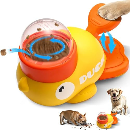 PKKP Entenform Interaktive Futterspender, 2 in 1 Slow Feeder Hund Intelligenzspielzeug, Haustier Futterspender für Hunde, Reduziert Blähungen und Beugt Schluckbeschwerden vor (Ente)