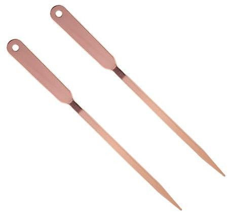 lasuroa 2pcs Letter Opener Knife, Stainless Steel Envelope Slitter Mail Opener Tool Lightweight Package Wrapping Paper Cutter for Office School Postal (Rose Gold)