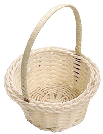 Flower Girl Basket, Mini Woven Baskets with Handles, Small Rattan Woven Picnic Basket, Holiday Candy Storage for Hanging Decoration, Crafts, Wedding, Party, Home Decor