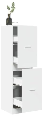 Nqyjm Armario farmacéutico blanco 40 x 41 x 144,5 cm armario de madera para salón, dormitorio, oficina