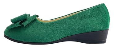 Zapatos Mujer Comodos Vestir,Bailarinas Mujer de Ante con Lazo Punta Puntiaguda Moda Ligeros Zapatos Sin Cordones de Tacón de Cuña Antideslizante Cómodos Versátiles para Diario Oficina Trabajo