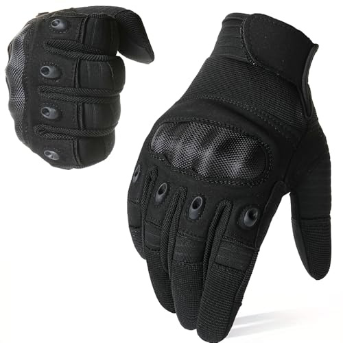 WTACTFUL Motorcycle Gloves - Touch Screen Full Finger Gloves for Cycling, ATV, Bike, Motorbike, Hunting, Hiking, Climbing, Camping, Riding, Driving, Work, Outdoor Sports - Black, Size X-Large