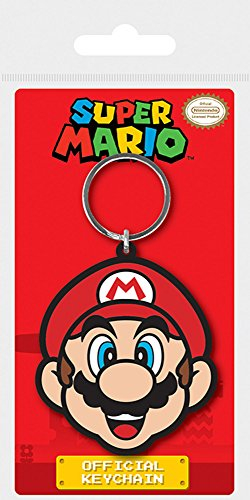 Nintendo - Mario Face - Gummi Schlüsselanhänger Keyring - 4,5x6 cm