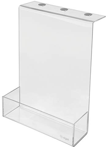 SIGEL SB710 magnetische Aufbewahrungsbox Prospekthalter Prospektfach, transparent, Acryl,22x30x6 cm