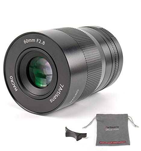 7artisans 60 mm F2.8 Makro APS-C Weitwinkel-Fischaugenobjektiv für spiegellose Kompaktkameras Canon EOS-M/EOS-M2/EOS-M3/EOS-M100/EOS-M5/EOS-M6/EOS-M50/EOS-M10/EOS-M200-Schwarz