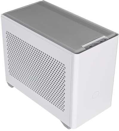 CCooler Master NR200 Mini-ITX PC Case – Compact High Airflow ITX Gaming Chassis, 280mm Radiator, 330mm Horizontal GPU Mount, 130mm SFX PSU Support, Up to 6 x 120mm Fans, White