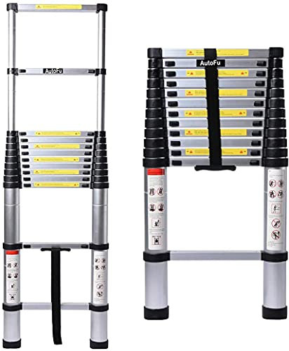 5 Metros Escalera Telescópica de Aluminio Multiusos Portátil Plegable Extensible - 5m