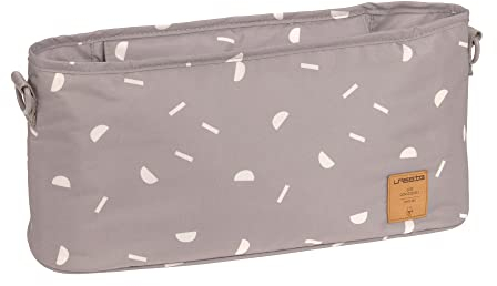 LÄSSIG Baby Kinderwagenorganizer Buggy Organizer Kinderwagentasche inkl. Kinderwagenbefestigung/Buggy Organizer Blocks taupe