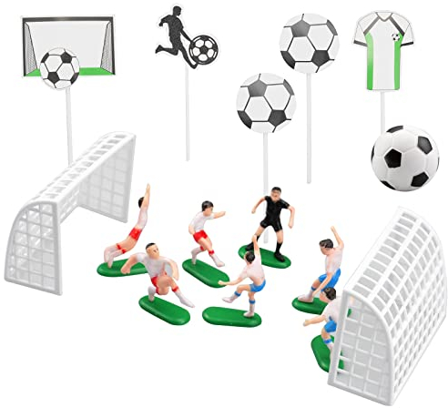 WakiHong 15 Stück Tortendeko Fussball FußBall Tor Dekor Happy Birthday FußBall Tortendeko für Sport FußBall Party Festival Junge Geburtstag