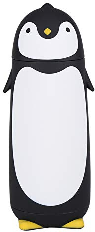 Penguin Flask, 300ML Cute Cartoon Penguin Glass Water Bottle Outdoor Double Layer Traveling Mug Drinking Container for Children Kids
