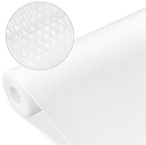 tekenewbse Tappetino Cucina, 30cmx400cm Trasparente Tappetino Antiscivolo, Rivestimento Cassetti, Antiscivolo Rotolo Plastica Non-Adesivo EVA per Mensola Frigorifero Tavolo Mobile Cucina Ripiani
