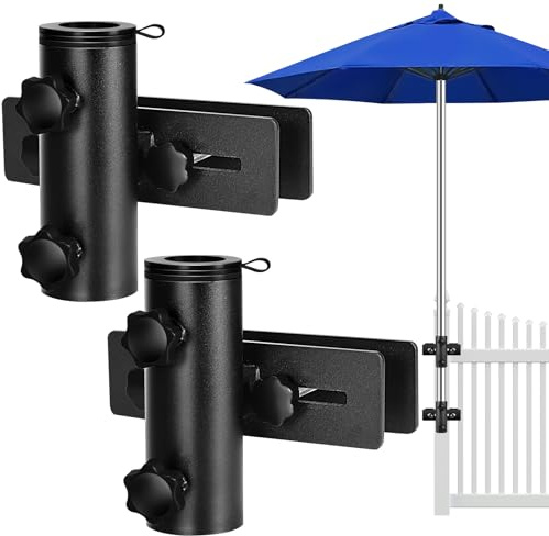 Lalafancy Supporto per Ombrellone da Balcone, Porta Ombrellone da Balcone, Portaombrelli per Ringhiera da Patio Diametro Ø 31-48mm Regolabile per Giardino, Terrazza, Design Salvaspazio