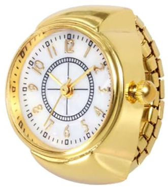 Shurzzesj Orologio ad anello da dito, orologio vintage ad anello, orologio rotondo creativo Qua-rtz analogico ad anello per San Valentino e compleanno