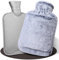 HAOCEE Bouillotte Eau Chaude,2L Grande Bouillotte Moelleuse, Bouillottes Avec Poche Kangourou, Bouillotte Chaude Chauffe Main/Ventre/Cou, Bouillote Antifuite (Bleu)