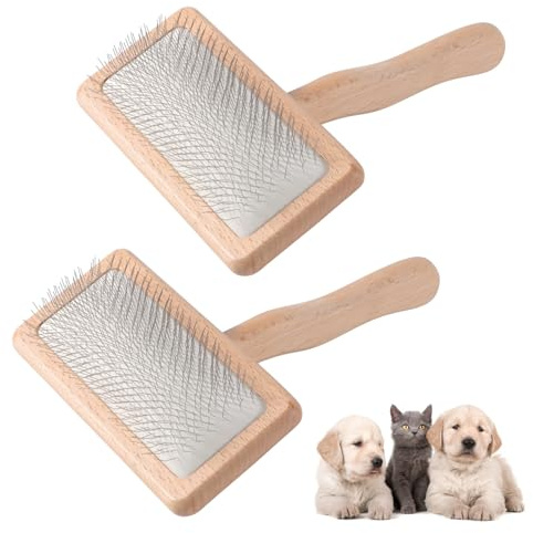 2pcs Wool Carders, Air Cushion Hand Carders Wool Needle Felting Brush Slicker Brush Comb Grooming Brus-h Tool for Dogs, Cat(SIZE:2 Different Size)